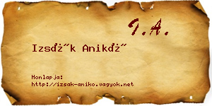 Izsák Anikó névjegykártya